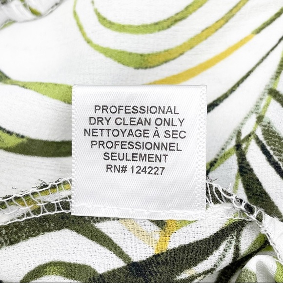 MISA Los Angeles Inca Palm Print Shorts Ruffle Hem Relaxed Fit White Green XS - Picture 13 of 13